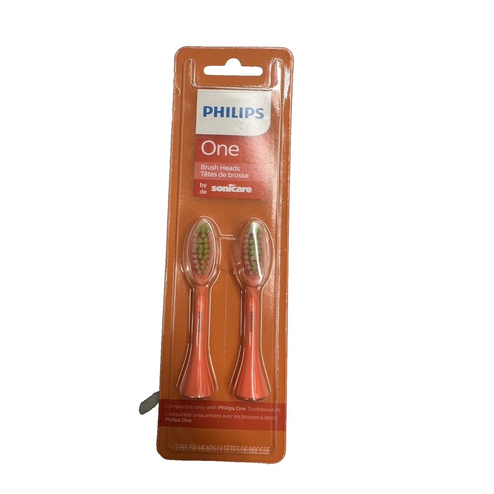 Philips One by Sonicare 2 Brush Heads BRAND NEW-Miami‎ Coral BH1022/01 NEW-